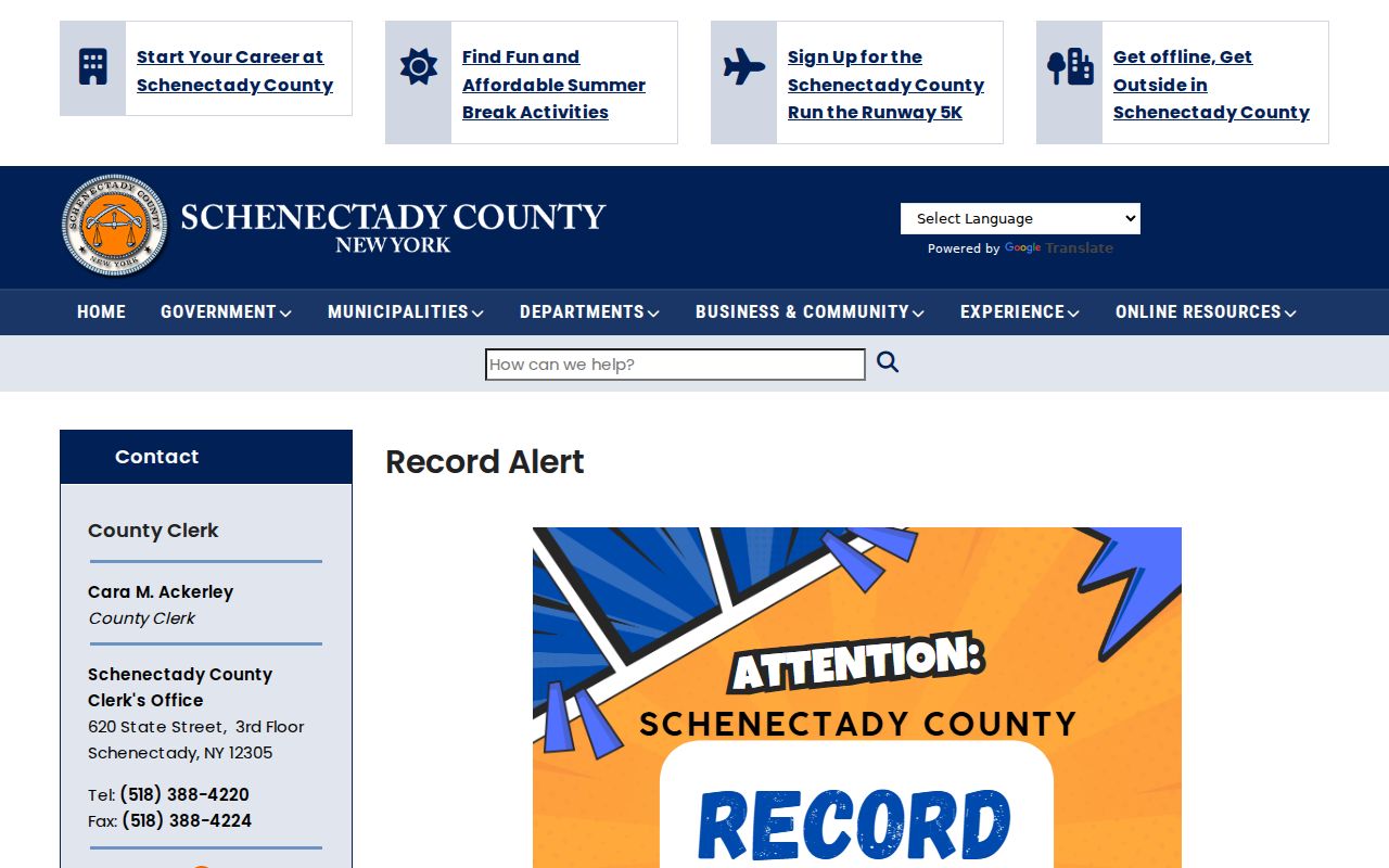Town of Rotterdam street directory Schenectady County Record Alert enrollment